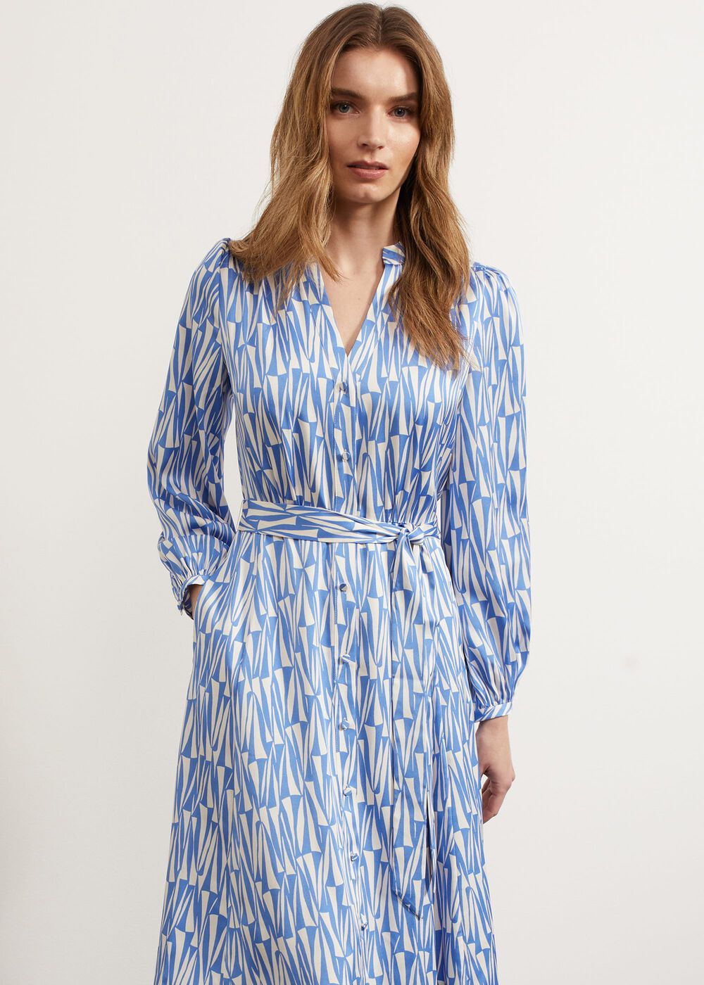 Deanery Midi Dress, Blue Ivory, hi-res