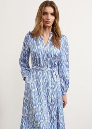Deanery Midi Dress, Blue Ivory, hi-res
