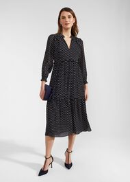 Annalise Dress, Navy Ivory, hi-res