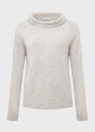 Audrey Wool Cashmere Jumper, Pale Grey Marl, hi-res