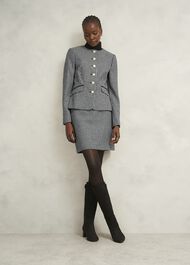 Dolly Wool Skirt, Black White, hi-res