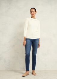 Camilla Cotton Jumper, Warm Ivory, hi-res