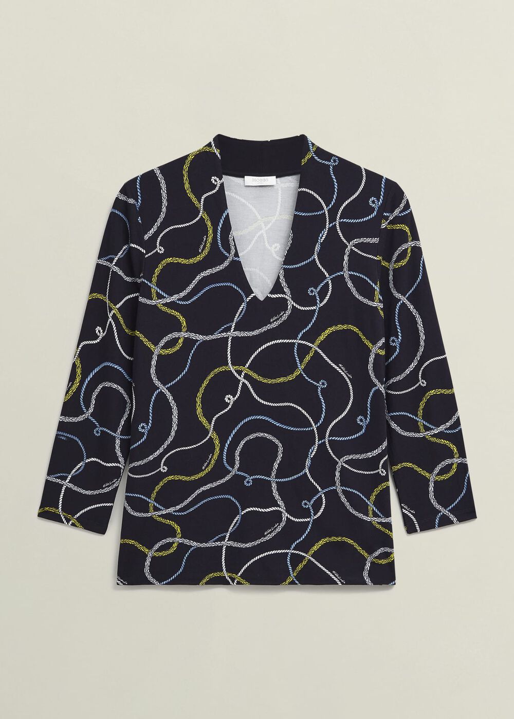 Aimee Printed Top, Navy Multi, hi-res