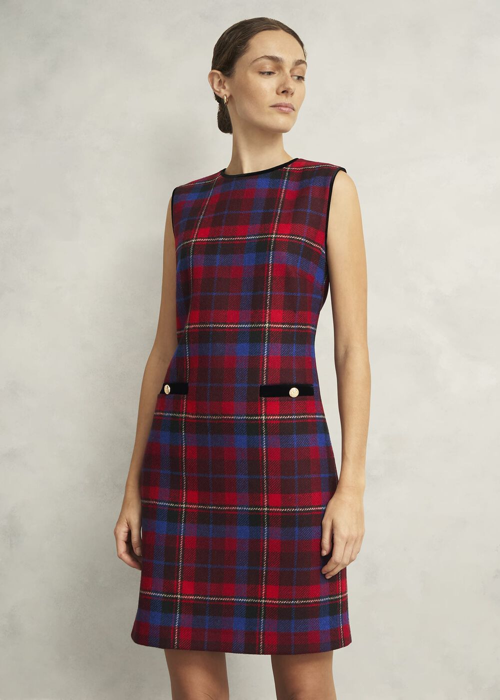 Ingrid Wool Dress, Red Multi, hi-res