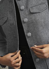 Hetty Wool Blend Coat, Black White, hi-res