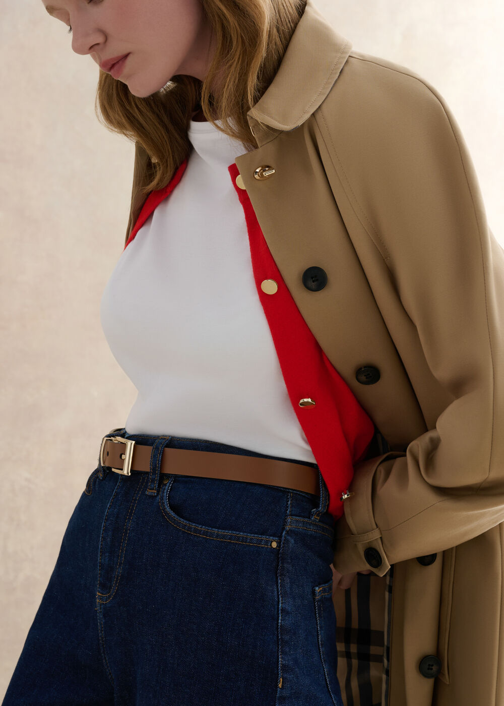 Pauline Leather Reversible Belt, Black Camel, hi-res