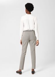 Sienna Houndstooth Slim trousers With Stretch, Ivory Black, hi-res