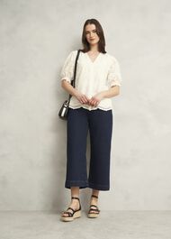 Chiara Broderie Blouse, Hobbs White, hi-res