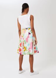 Melina Cotton Floral Full Skirt, White Multi, hi-res