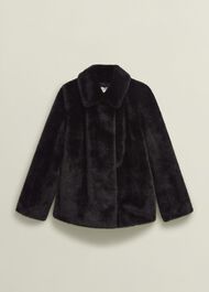 Dania Faux Fur Coat, Black, hi-res