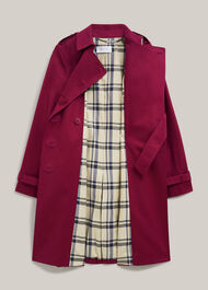 Skylar Shower Resistant Trench Coat, Beetroot Pink, hi-res
