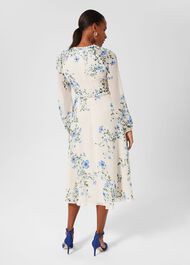 Renee Silk Floral Dress, Cream Multi, hi-res