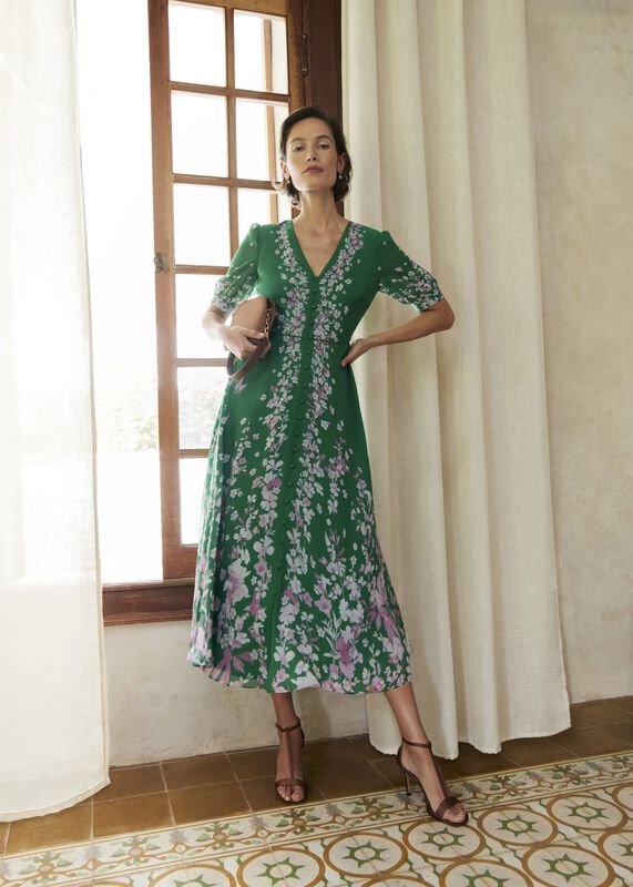 Ana Silk Floral Dress
