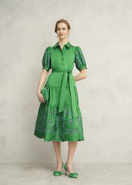 Rosette Broderie Dress, Cilantro Green, hi-res
