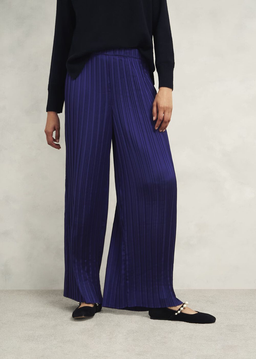 Orla Pleated Trousers, Rich Blue, hi-res