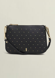 Briella Leather Stud Bag, Black, hi-res