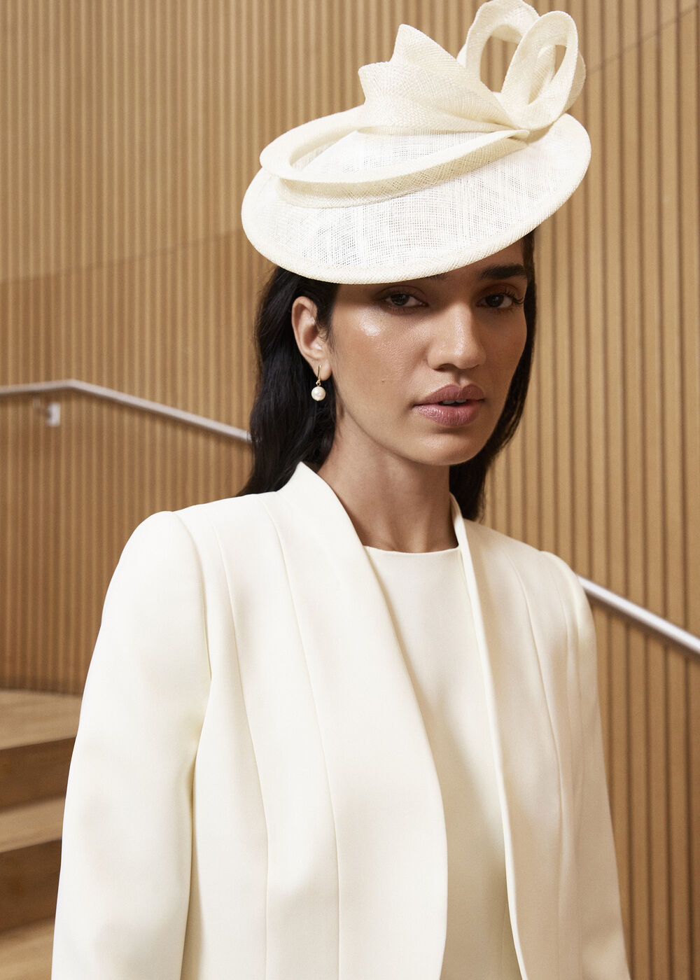 Elaine Fascinator, Pale Yellow, hi-res