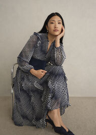 Petite Miriam Dress, Midnight Cream, hi-res