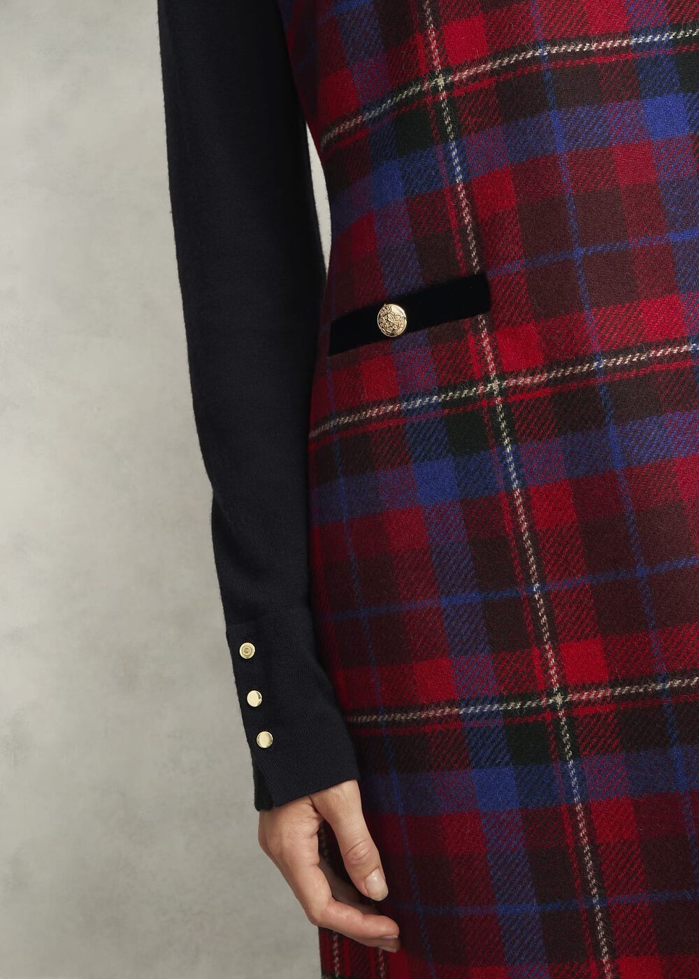 Ingrid Wool Dress, Red Multi, hi-res
