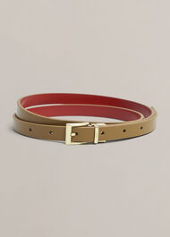 Pauline Skinny Belt, Tan Pepper Red, hi-res