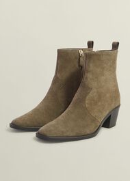 Frankie Western Boots, Dark Tan, hi-res