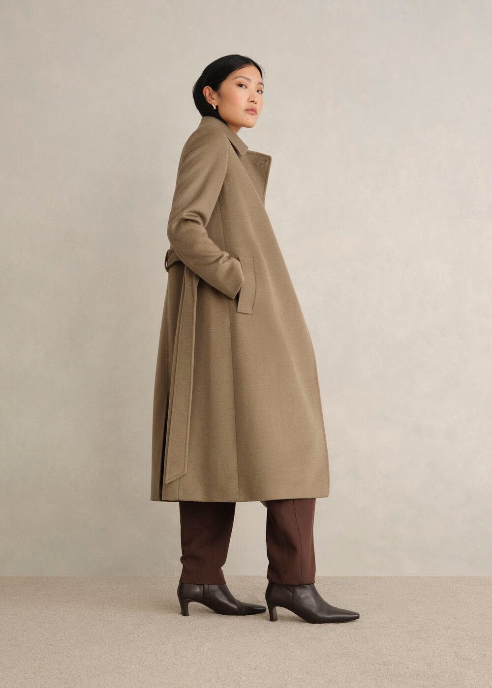 Livia Wool Wrap Coat, Neutral, hi-res