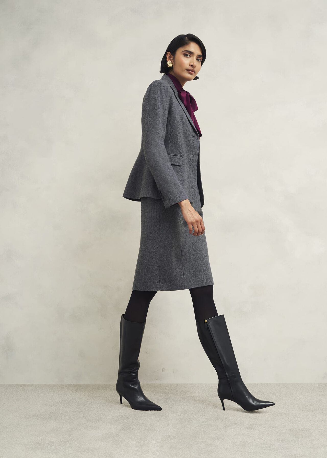 Elsie Wool Blend Jacket, Grey, hi-res