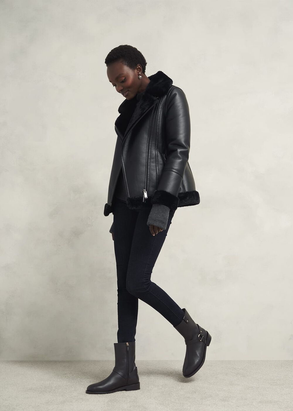 Effie Biker Boots, Black, hi-res