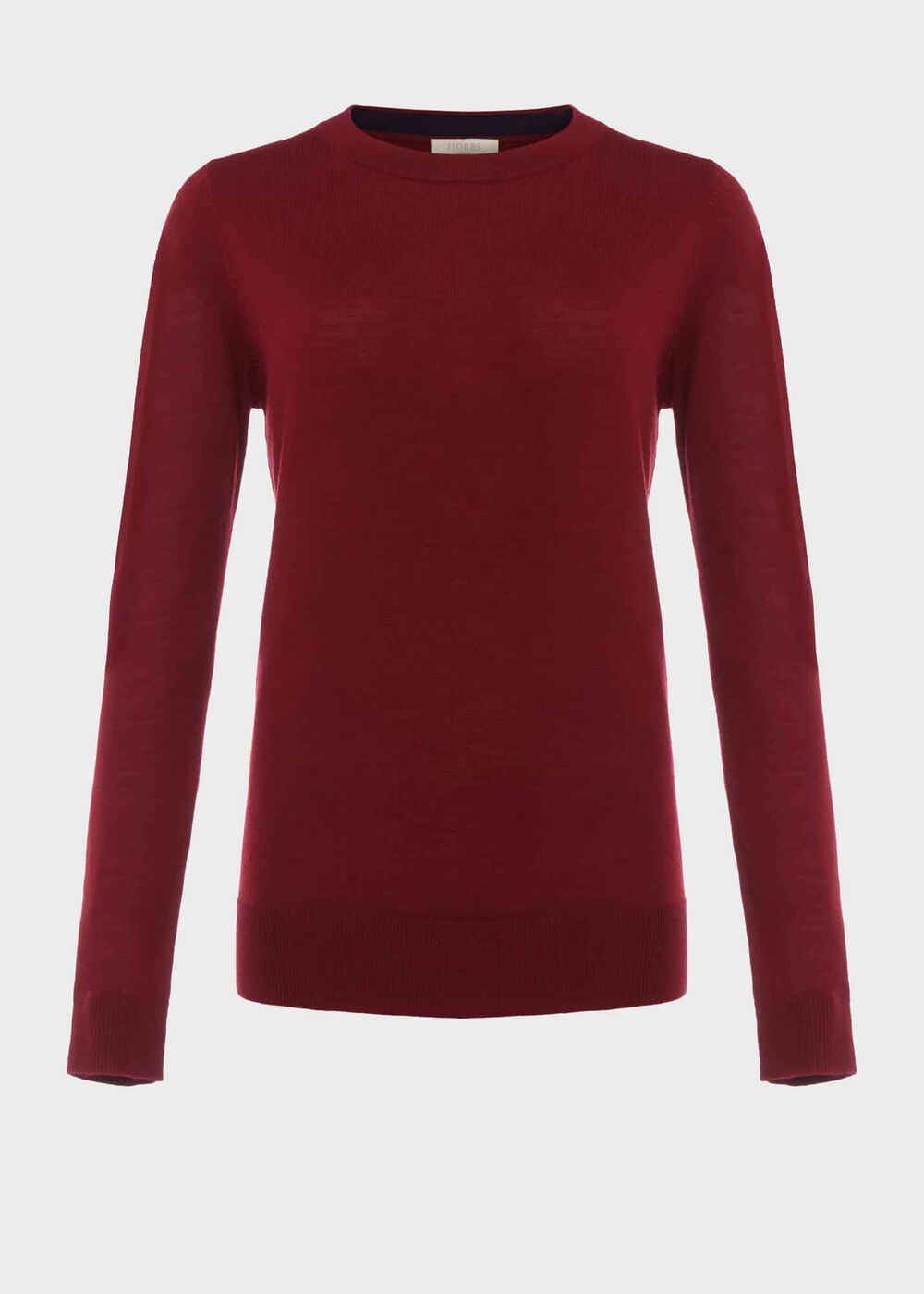 Penny Merino Wool Jumper, Burgundy, hi-res