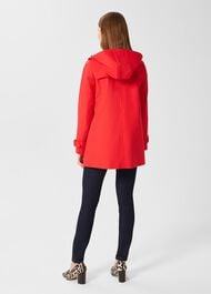 Chrissie Water Resistant Mac With Hood, Geranium Red, hi-res