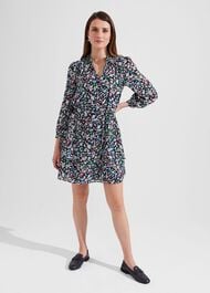 Selina A-Line Dress, Navy Multi, hi-res