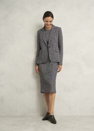Marlyn Wool Jersey Dress, Black White, hi-res