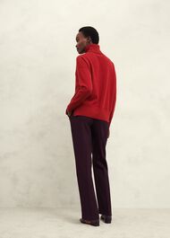 Delora Cashmere Roll Neck Sweater, Pomegranate Red, hi-res