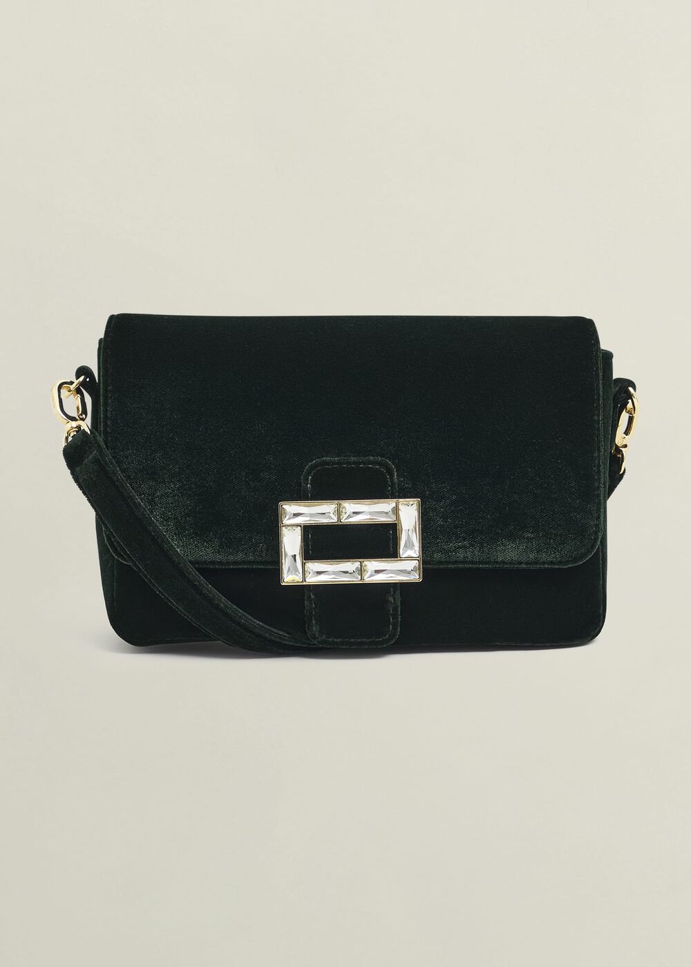 Alexandria Velvet Clutch Bag, Ponderosa Green, hi-res