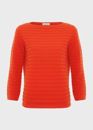 Nellie Cotton Sweater, Hibiscus Red, hi-res