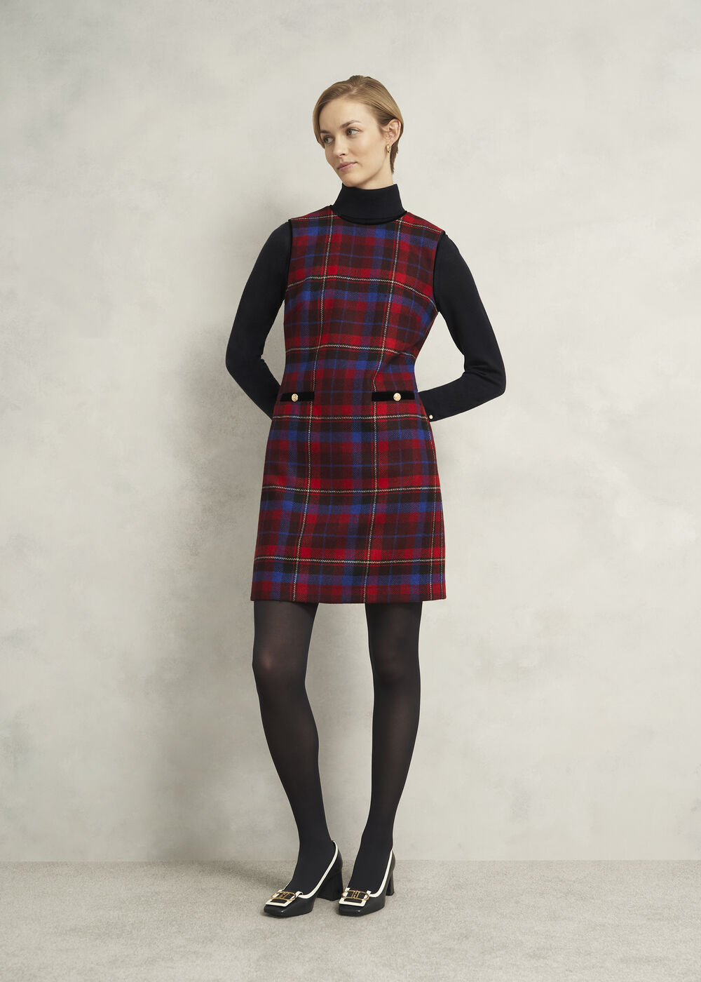 60-Denier Opaque Black Tights, Navy, hi-res