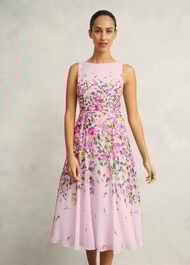 Petite Carly Dress, Pale Pink Multi, hi-res