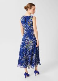 Petite Carly Floral Midi Dress, Cobalt Multi, hi-res