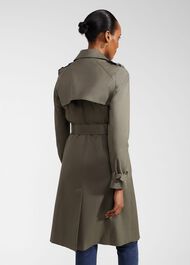 Lisa Trench Shower Resistant Trench Coat, Olive Green, hi-res