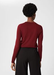 Penny Merino Wool Jumper, Burgundy, hi-res