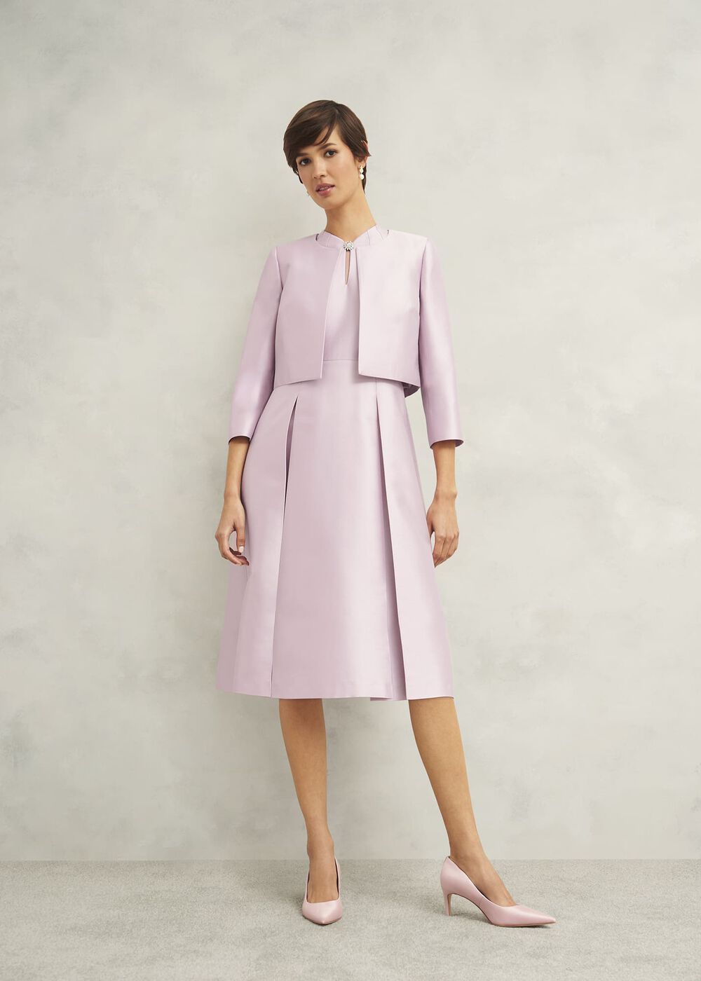 Rhea Wool Silk Jacket, Soft Petal Pink, hi-res