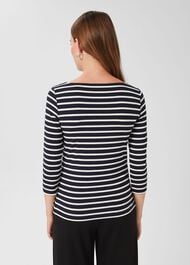 Sonya Striped Top, Navy Ivory, hi-res