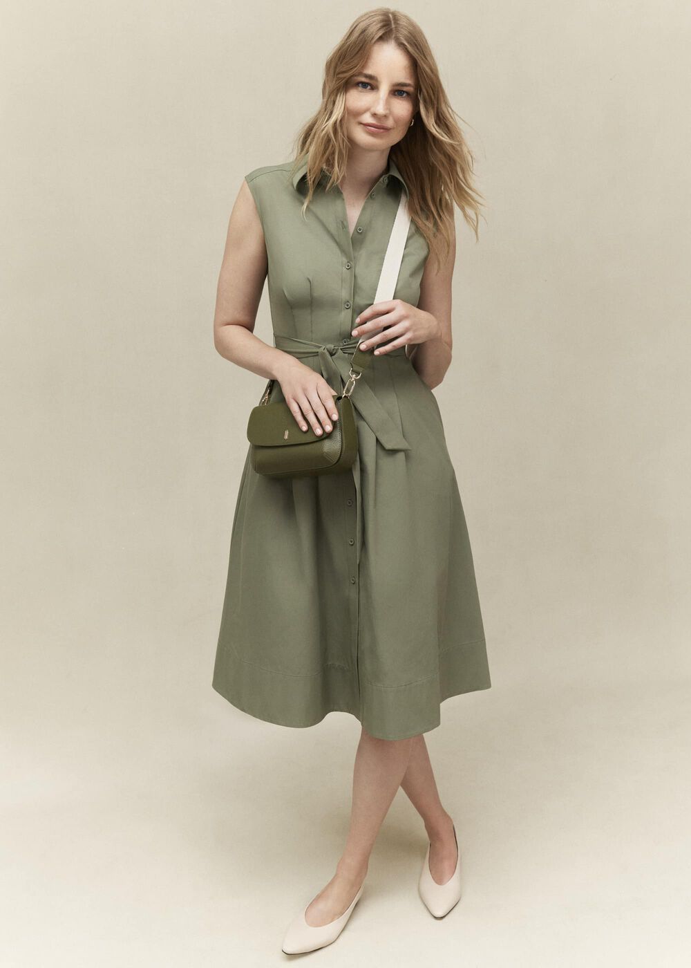 Sage Green Veronica Shirt Dress, Sage Green, hi-res