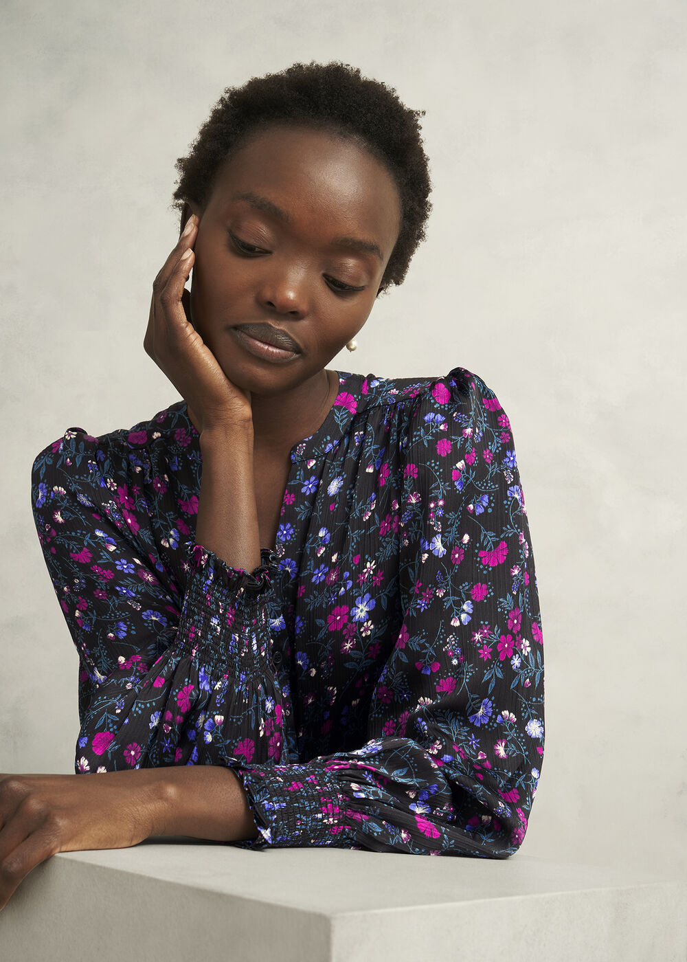 Tasha Blouse, Black Multi, hi-res