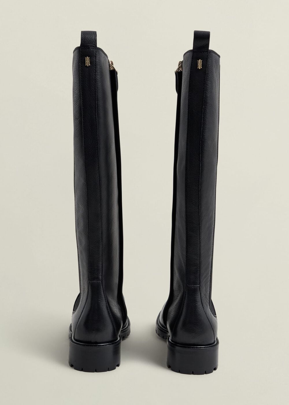 Perrie Leather Knee Boots, Black, hi-res
