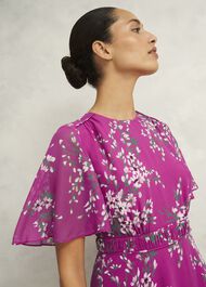 Petite Bronwyn Silk Dress, Pink Multi, hi-res