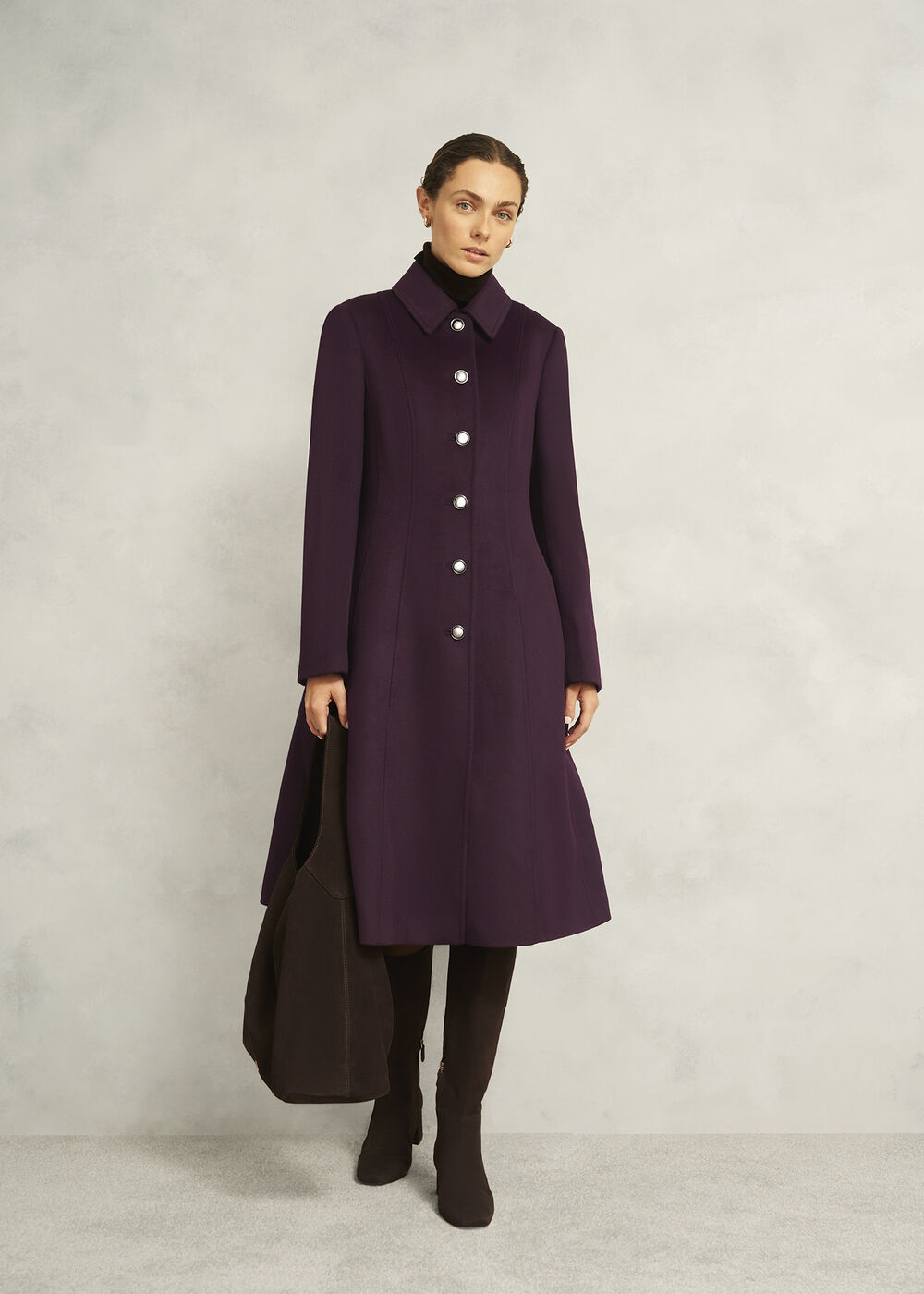Petite Iona Wool Coat, Malbec Purple, hi-res