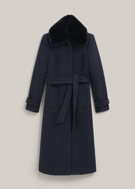 Celeste Wool Blend Coat, Navy, hi-res