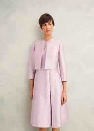 Rhea Wool Silk Jacket, Soft Petal Pink, hi-res