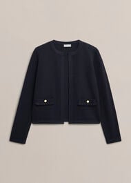 Petra Knitted Jacket, Hobbs Navy, hi-res
